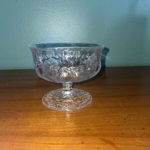 Elegant Fleur de Lis Glass Ice Cream Cup
